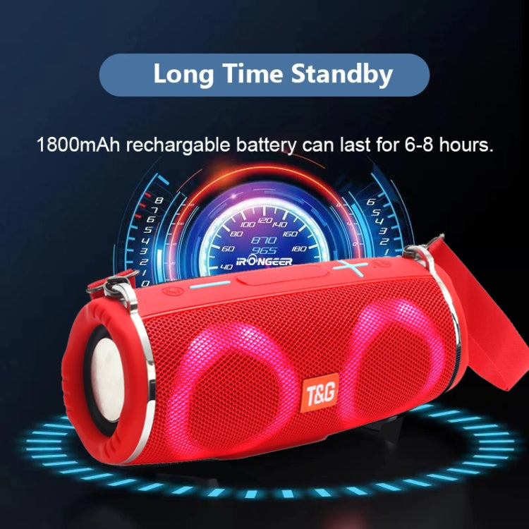 T&G TG642 RGB Light Waterproof  Portable Bluetooth Speaker Support FM / TF Card(Blue) - Desktop Speaker by T&G | Online Shopping South Africa | PMC Jewellery