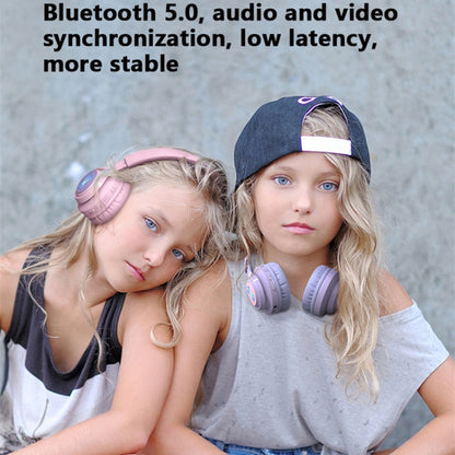 BT06C+ Children Head-mounted Cute Wireless Bluetooth Headset with Microphone & LED Light(Purple) - Headset & Headphone by PMC Jewellery | Online Shopping South Africa | PMC Jewellery