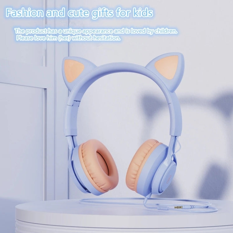 EP08 Cute Cat Ear Child Music Stereo Wired Headset with Mic(Pink) - Headset & Headphone by PMC Jewellery | Online Shopping South Africa | PMC Jewellery