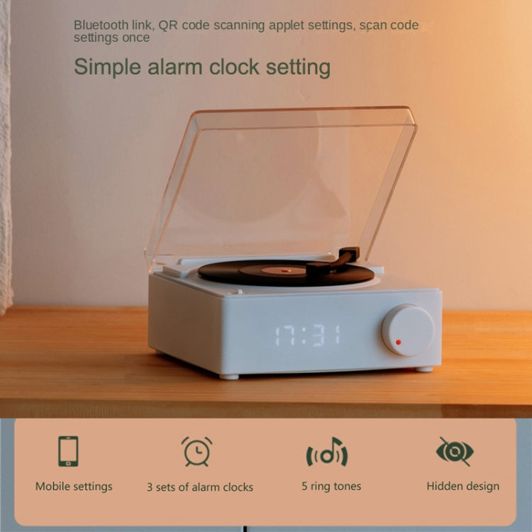 Duosi X11 Vinyl Atomic Retro Bluetooth Speaker Desktop Creative Alarm Clock(White) - Desktop Speaker by Duosi | Online Shopping South Africa | PMC Jewellery