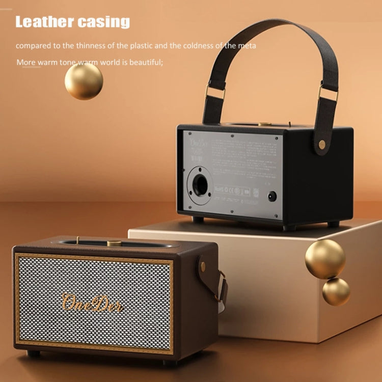 Oneder D6 40W Retro Classic Wooden Portable Outdoor Bluetooth Speaker(Brown) - Desktop Speaker by OneDer | Online Shopping South Africa | PMC Jewellery