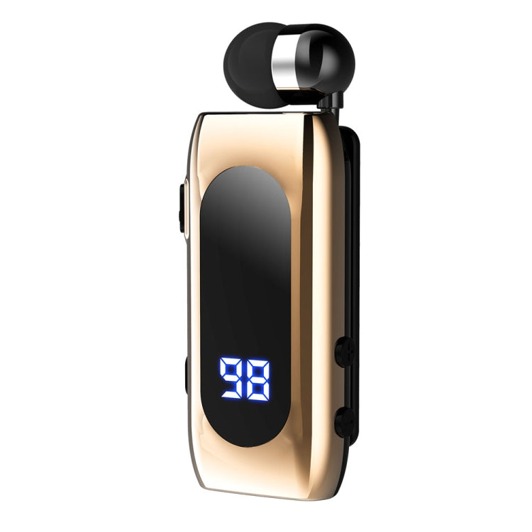 K55 Retractable Cable BT5.2 Smart In-ear Single Sports Earphone(Gold) - Sport Earphone by PMC Jewellery | Online Shopping South Africa | PMC Jewellery