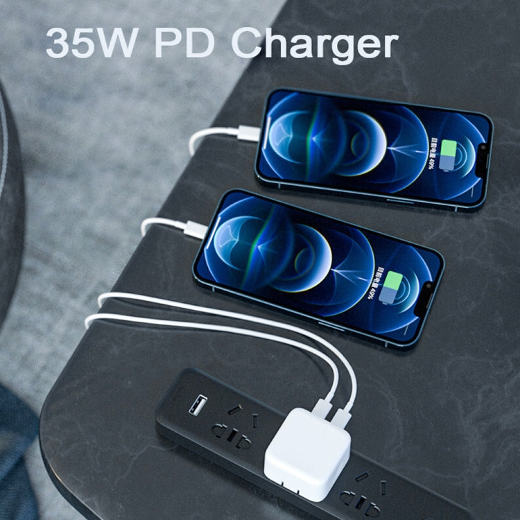 PD 35W Dual USB-C / Type-C Ports Charger for iPhone / iPad Series, UK Plug - USB Charger by PMC Jewellery | Online Shopping South Africa | PMC Jewellery