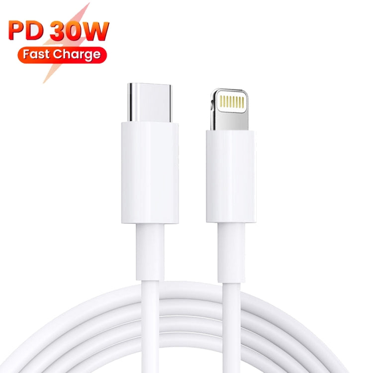 PD 35W Dual USB-C / Type-C Ports Charger with 1.5m Type-C to 8 Pin Data Cable, US Plug - USB Charger by PMC Jewellery | Online Shopping South Africa | PMC Jewellery