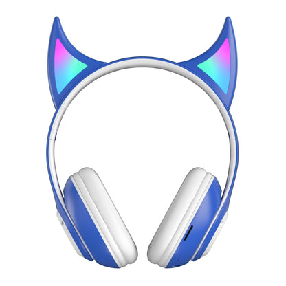 STN25 Devil Ear RGB Light Wireless Music Headset For Children with Mic(Blue) - Headset & Headphone by PMC Jewellery | Online Shopping South Africa | PMC Jewellery