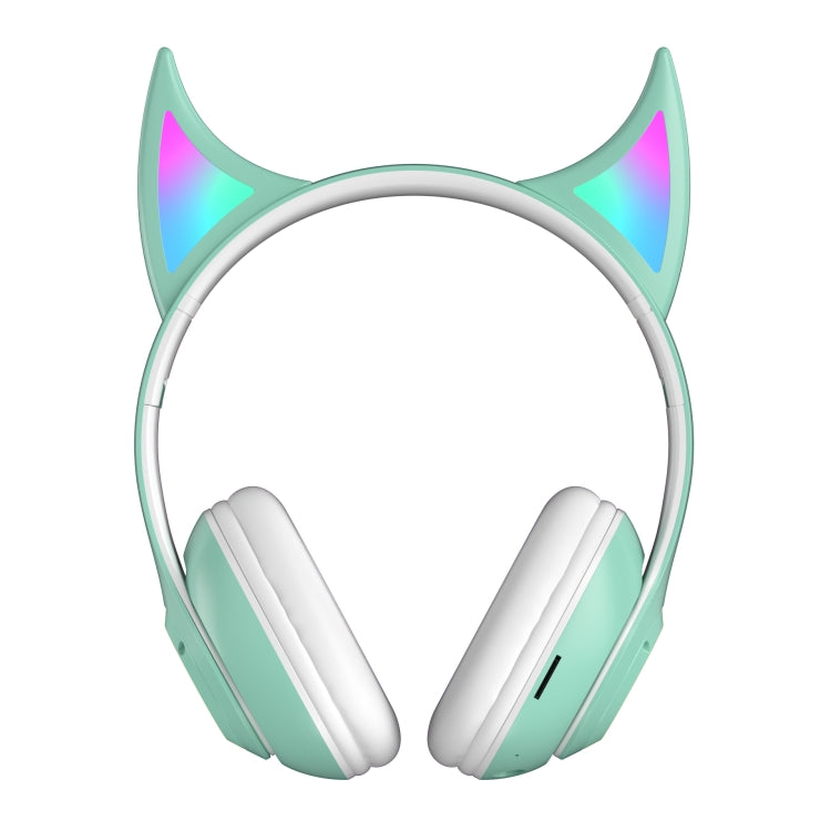 STN25 Devil Ear RGB Light Wireless Music Headset For Children with Mic(Green) - Headset & Headphone by PMC Jewellery | Online Shopping South Africa | PMC Jewellery