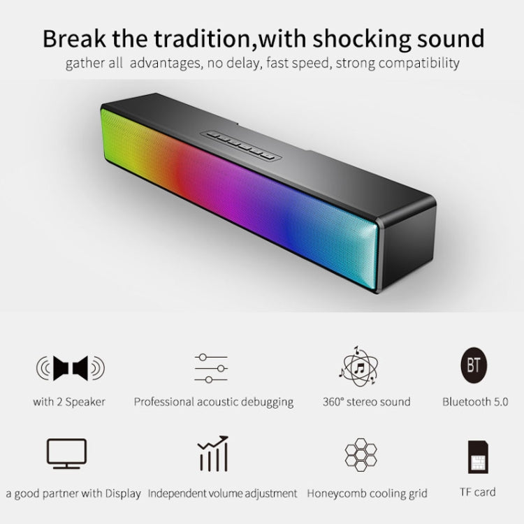 AEC BT601 RGB Light HiFi Soundbar Bluetooth Speaker Home Theater - Desktop Speaker by AEC | Online Shopping South Africa | PMC Jewellery