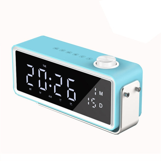 AEC K5 Mirror Alarm Clock Bluetooth Speakers with LED Light Support TF / FM(Blue) - Desktop Speaker by AEC | Online Shopping South Africa | PMC Jewellery