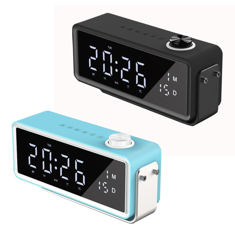 AEC K5 Mirror Alarm Clock Bluetooth Speakers with LED Light Support TF / FM(Black) - Desktop Speaker by AEC | Online Shopping South Africa | PMC Jewellery