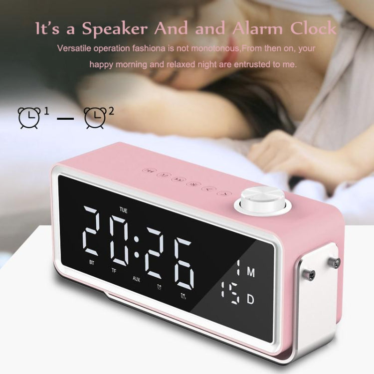 AEC K5 Mirror Alarm Clock Bluetooth Speakers with LED Light Support TF / FM(Blue) - Desktop Speaker by AEC | Online Shopping South Africa | PMC Jewellery