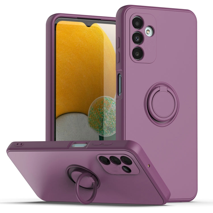 Ring Kickstand Silicone Phone Case For Samsung Galaxy A14 5G(Purple) - Galaxy Phone Cases by PMC Jewellery | Online Shopping South Africa | PMC Jewellery