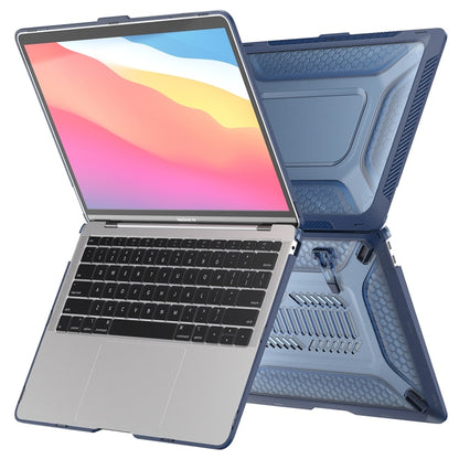 For MacBook Air 13.3 2018 A1932 ENKAY Hat-Prince 3 in 1 Protective Bracket  Case Cover Hard Shell with TPU Keyboard Film / Anti-dust Plugs, Version:US(Blue) - MacBook Air Cases by ENKAY | Online Shopping South Africa | PMC Jewellery