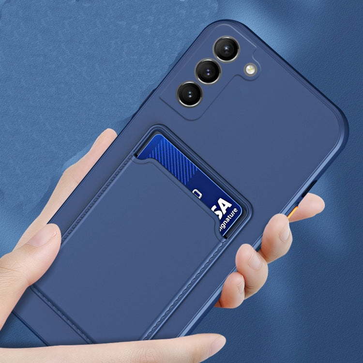 For Samsung Galaxy A14 5G Skin Feel Card TPU Contrast Color Button Phone Case(Dark Blue) - Galaxy Phone Cases by PMC Jewellery | Online Shopping South Africa | PMC Jewellery