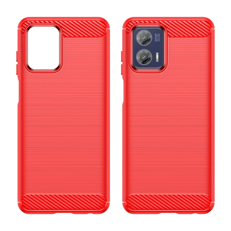 For Motorola Moto G73 Brushed Texture Carbon Fiber TPU Phone Case(Red) - Motorola Cases by PMC Jewellery | Online Shopping South Africa | PMC Jewellery