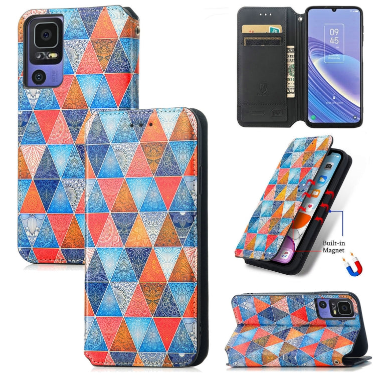 For TCL 40 SE CaseNeo Colorful Magnetic Leather Phone Case(Rhombus Mandala) - More Brand by PMC Jewellery | Online Shopping South Africa | PMC Jewellery