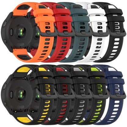 For Garmin Forerunner 265S 18mm Sports Two-Color Silicone Watch Band(Black+Yellow) -  by PMC Jewellery | Online Shopping South Africa | PMC Jewellery