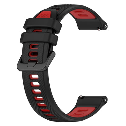 For Garmin Forerunner 255S 18mm Sports Two-Color Silicone Watch Band(Black+Red) - Smart Wear by PMC Jewellery | Online Shopping South Africa | PMC Jewellery