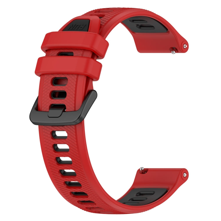 For Garmin Forerunner 255S Music 18mm Sports Two-Color Silicone Watch Band(Red+Black) - Smart Wear by PMC Jewellery | Online Shopping South Africa | PMC Jewellery