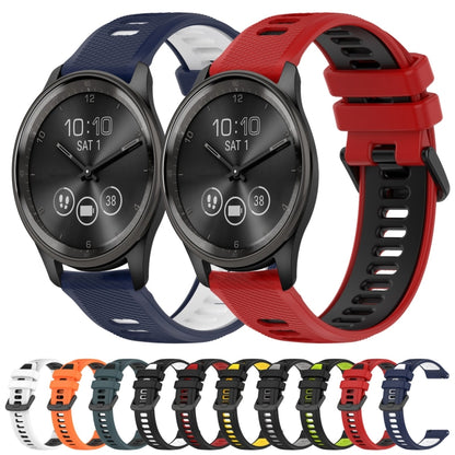 For Garmin VivoMove Style 20mm Sports Two-Color Silicone Watch Band(Orange+Black) - Smart Wear by PMC Jewellery | Online Shopping South Africa | PMC Jewellery