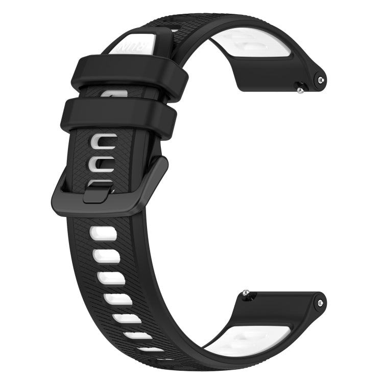 For Garmin Vivomove Sport 20mm Sports Two-Color Silicone Watch Band(Black+White) - Smart Wear by PMC Jewellery | Online Shopping South Africa | PMC Jewellery