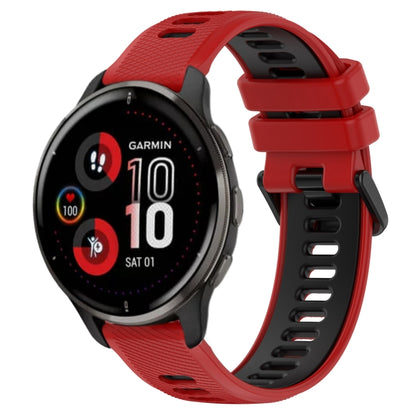For Garmin Venu 2 Plus 20mm Sports Two-Color Silicone Watch Band(Red+Black) - Smart Wear by PMC Jewellery | Online Shopping South Africa | PMC Jewellery