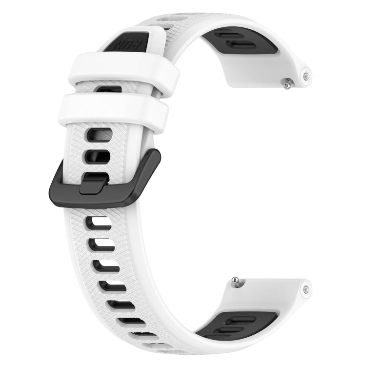 For Garmin Venu 20mm Sports Two-Color Silicone Watch Band(White+Black) - Smart Wear by PMC Jewellery | Online Shopping South Africa | PMC Jewellery