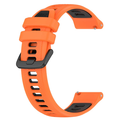 For Garmin Forerunner 245 20mm Sports Two-Color Silicone Watch Band(Orange+Black) - Smart Wear by PMC Jewellery | Online Shopping South Africa | PMC Jewellery