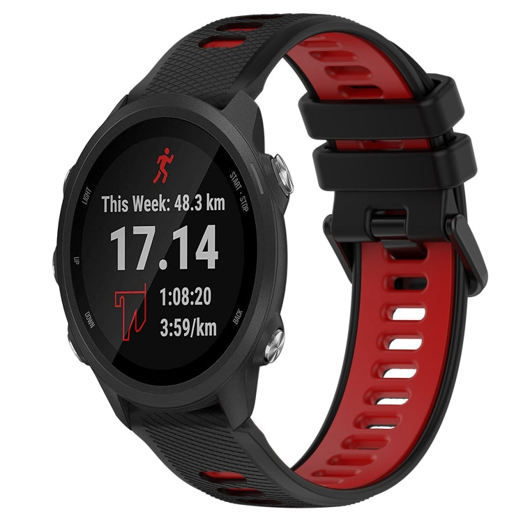 For Garmin Forerunner 245 20mm Sports Two-Color Silicone Watch Band(Black+Red) -  by PMC Jewellery | Online Shopping South Africa | PMC Jewellery