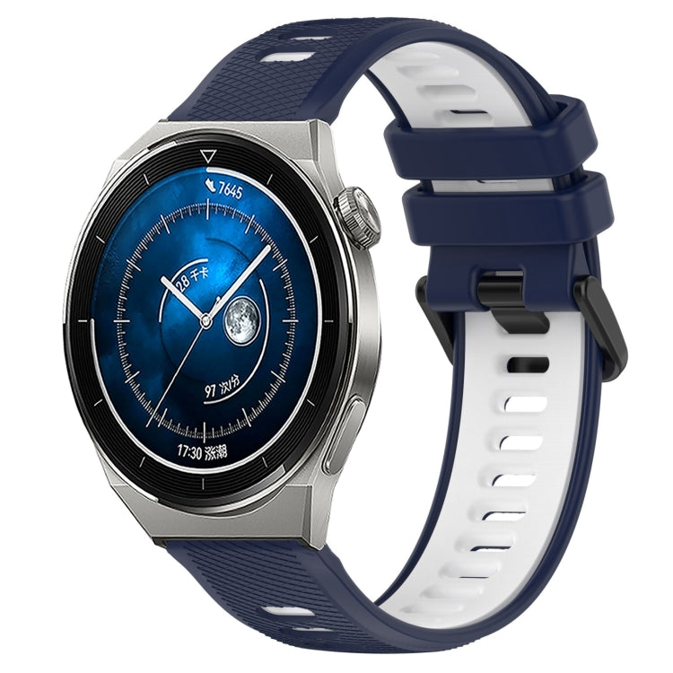 For Huawei Watch GT3 Pro 43mm 20mm Sports Two-Color Silicone Watch Band(Midnight Blue+White) -  by PMC Jewellery | Online Shopping South Africa | PMC Jewellery