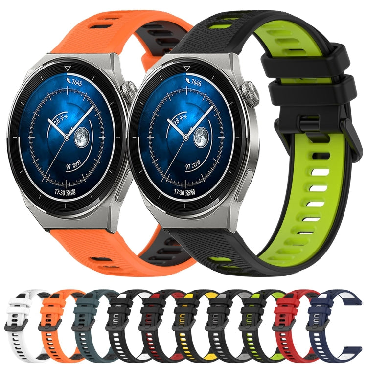 For Huawei Watch 2 20mm Sports Two-Color Silicone Watch Band(Orange+Black) - Smart Wear by PMC Jewellery | Online Shopping South Africa | PMC Jewellery