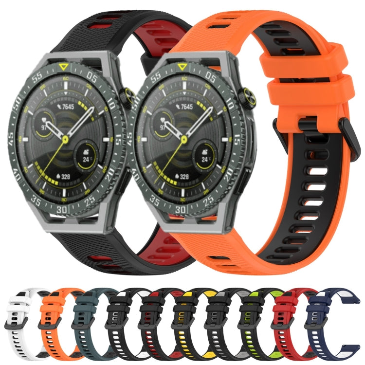 For Huawei Watch GT Runner 22mm Sports Two-Color Silicone Watch Band(Red+Black) - Smart Wear by PMC Jewellery | Online Shopping South Africa | PMC Jewellery