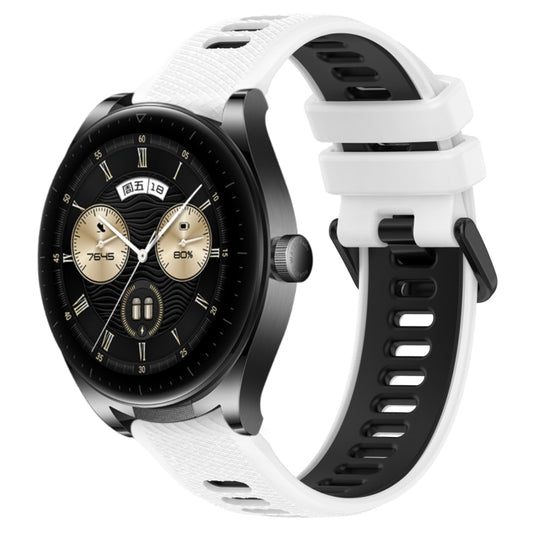 For Huawei Watch Buds 22mm Sports Two-Color Silicone Watch Band(White+Black) -  by PMC Jewellery | Online Shopping South Africa | PMC Jewellery