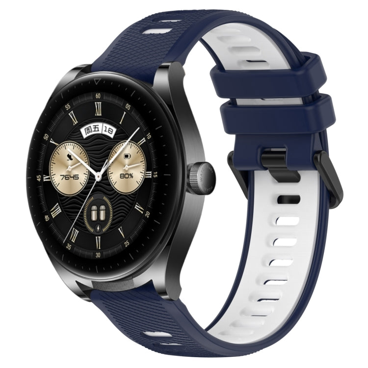 For Huawei Watch Buds 22mm Sports Two-Color Silicone Watch Band(Midnight Blue+White) - Smart Wear by PMC Jewellery | Online Shopping South Africa | PMC Jewellery