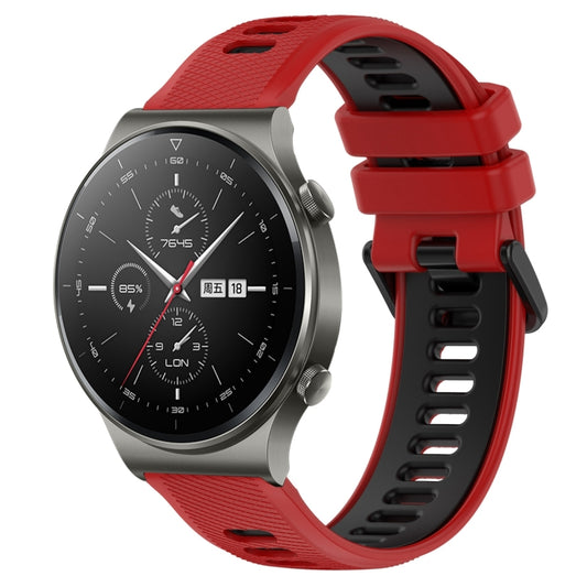 For Huawei GT2 Pro 22mm Sports Two-Color Silicone Watch Band(Red+Black) - Smart Wear by PMC Jewellery | Online Shopping South Africa | PMC Jewellery