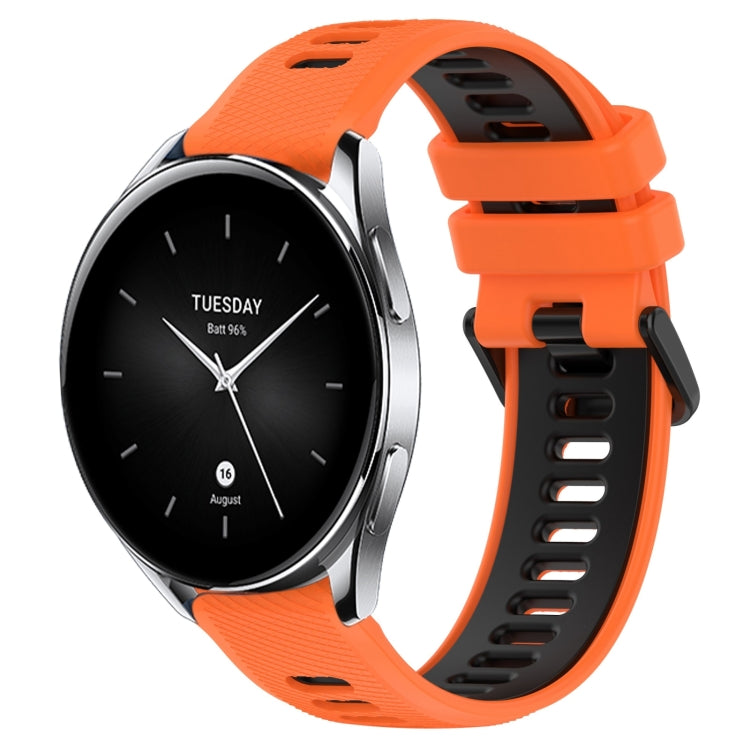 For Xiaomi Watch S2 42mm 22mm Sports Two-Color Silicone Watch Band(Orange+Black) -  by PMC Jewellery | Online Shopping South Africa | PMC Jewellery