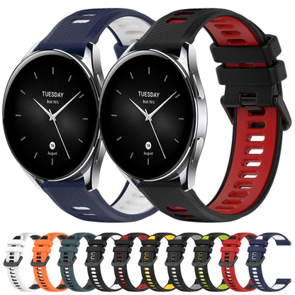 For Xiaomi Watch S2 46mm 22mm Sports Two-Color Silicone Watch Band(Black+White) - Smart Wear by PMC Jewellery | Online Shopping South Africa | PMC Jewellery