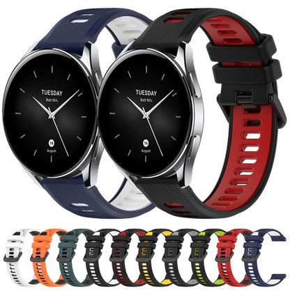 For Xiaomi Watch S1 Active 22mm Sports Two-Color Silicone Watch Band(Black+Grey) -  by PMC Jewellery | Online Shopping South Africa | PMC Jewellery