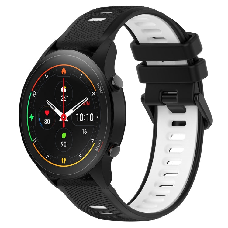 For Xiaomi MI Watch S1 Pro 22mm Sports Two-Color Silicone Watch Band(Black+White) -  by PMC Jewellery | Online Shopping South Africa | PMC Jewellery