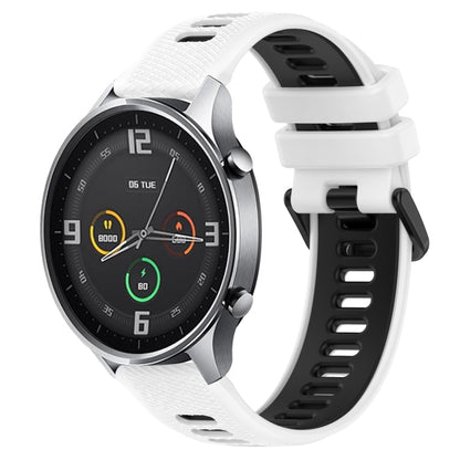 For Xiaomi MI Watch Color 22mm Sports Two-Color Silicone Watch Band(White+Black) - Smart Wear by PMC Jewellery | Online Shopping South Africa | PMC Jewellery