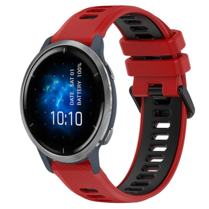 For Garmin Venu 2 22mm Sports Two-Color Silicone Watch Band(Red+Black) -  by PMC Jewellery | Online Shopping South Africa | PMC Jewellery