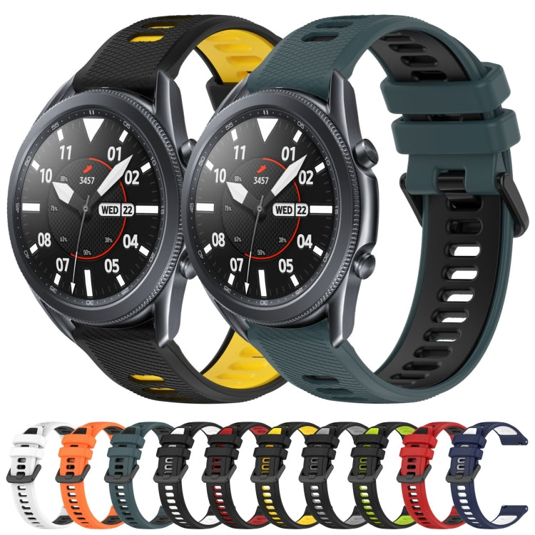 For Samsung Gear S3 Frontier 22mm Sports Two-Color Silicone Watch Band(Black+White) - Smart Wear by PMC Jewellery | Online Shopping South Africa | PMC Jewellery