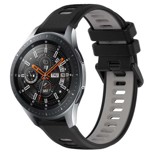 For Samsung Galaxy Watch 46mm 22mm Sports Two-Color Silicone Watch Band(Black+Grey) - Smart Wear by PMC Jewellery | Online Shopping South Africa | PMC Jewellery
