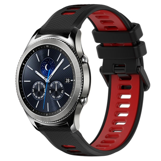 For Samsung Gear S3 Classic 22mm Sports Two-Color Silicone Watch Band(Black+Red) - Smart Wear by PMC Jewellery | Online Shopping South Africa | PMC Jewellery