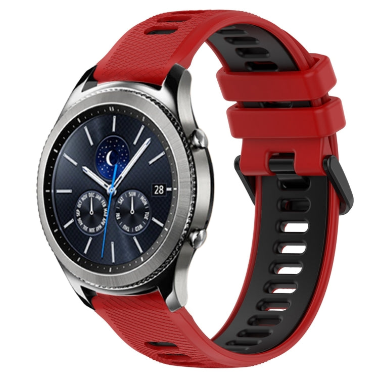 For Samsung Gear S3 Classic 22mm Sports Two-Color Silicone Watch Band(Red+Black) - Watch Bands by PMC Jewellery | Online Shopping South Africa | PMC Jewellery