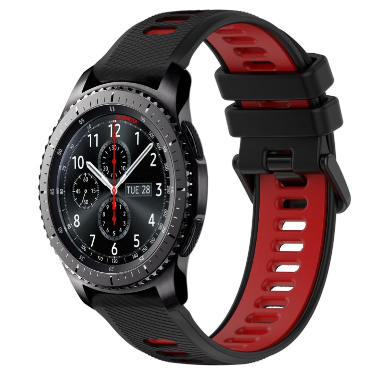 For Samsung Gear S3 Frontier 22mm Sports Two-Color Silicone Watch Band(Black+Red) -  by PMC Jewellery | Online Shopping South Africa | PMC Jewellery