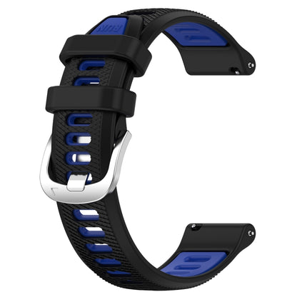 For Garmin Vivomove Sport 20mm Sports Two-Color Steel Buckle Silicone Watch Band(Black+Blue) -  by PMC Jewellery | Online Shopping South Africa | PMC Jewellery