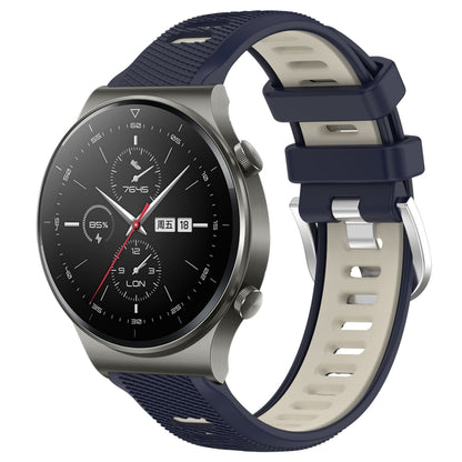 For Huawei GT2 Pro 22mm Sports Two-Color Steel Buckle Silicone Watch Band(Midnight Blue+Starlight) - Smart Wear by PMC Jewellery | Online Shopping South Africa | PMC Jewellery