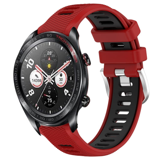 For Honor Watch Dream 22mm Sports Two-Color Steel Buckle Silicone Watch Band(Red+Black) - Smart Wear by PMC Jewellery | Online Shopping South Africa | PMC Jewellery