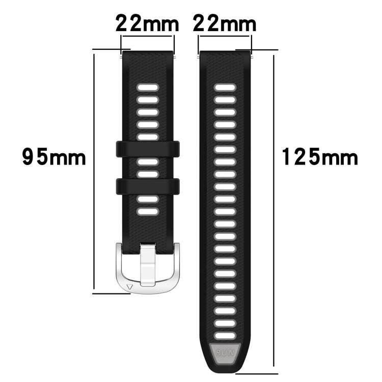 For Xiaomi MI Watch Color 22mm Sports Two-Color Steel Buckle Silicone Watch Band(Starlight+Black) - Smart Wear by PMC Jewellery | Online Shopping South Africa | PMC Jewellery