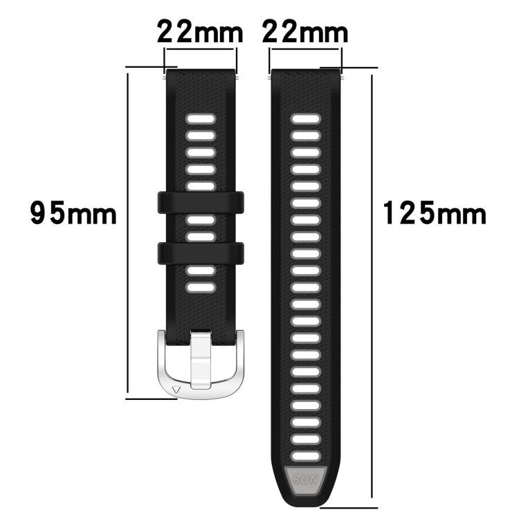 For Xiaomi MI Watch S1 Pro 22mm Sports Two-Color Steel Buckle Silicone Watch Band(Starlight+Black) - Smart Wear by PMC Jewellery | Online Shopping South Africa | PMC Jewellery